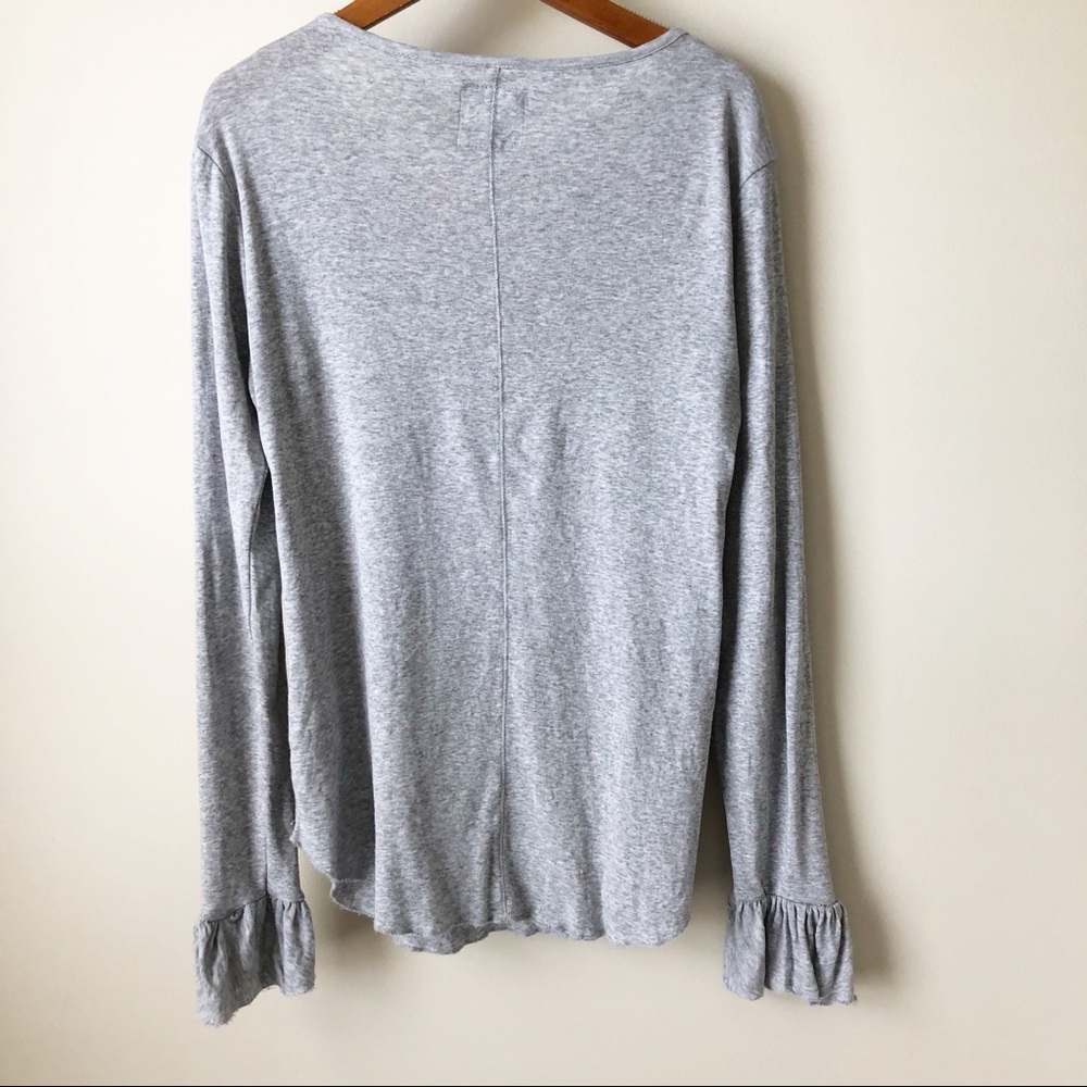 Chaser Ruffle Cuff Grey Henley • Medium - Picture 7 of 7